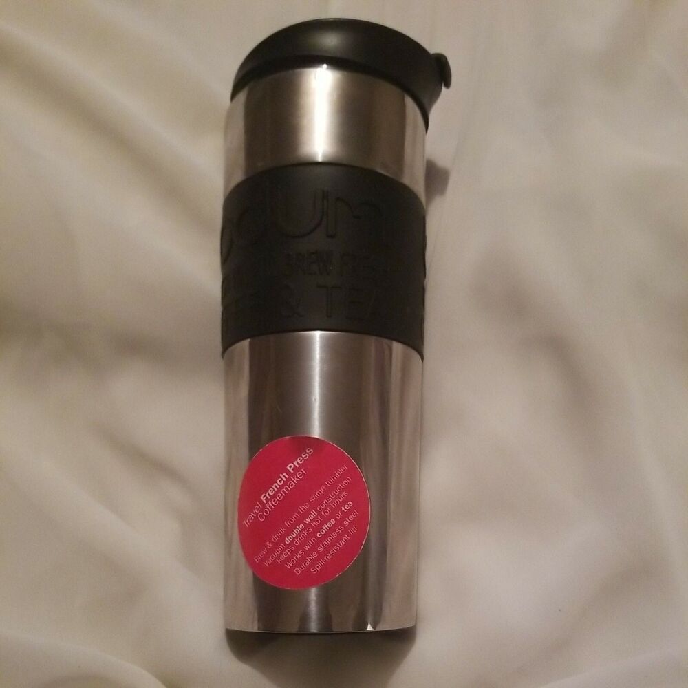 Bodum Stainless Steel French Press Travel Mug~Preowned